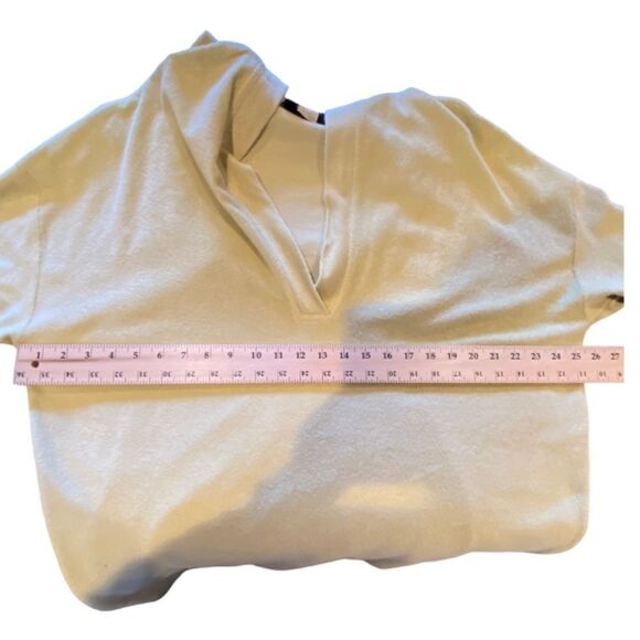 0821 Ellen Tracey French Terry V Neck Hoodie Chartreuse 100% Cotton Size M New - Picture 7 of 10